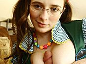 Angel Jay - Little girl with big tits trying to sell cookies gets fucked in her pussy and mouth by old dude