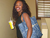 Destiny - Hot black slut gets her fat lips stretched open by white hard cock