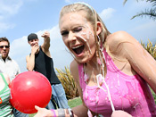 Sunset Diamond - Girl gets surprise blast of jizz to the face and two white sluts wrestle 14 inch black meat