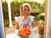 Ashley Sweet - Ashley Sweet deepthroats big cock for Halloween!