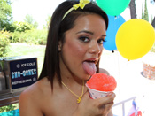 Bliss Lei - Hot 18 year old chick licks cum off snowcone!