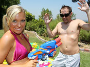 Ally Kay - Teen gets boned on slip and slide!