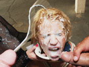 Madison James - Cute blonde slut gets cum disgraced while tied up!