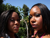 Candy & Eunique - Candy gets her tight black pussy fucked hard from behind!