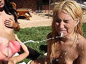 Parker Page - Pack of wild girls getting monster facial cumshots