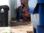 Dumpster Diving - Couple caught fucking on the street corner
