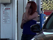 Pump 8 Please - Trouble on the gas station for this dumb slut