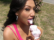 Vicky Chase - Eager cunt deepthroating two guys at once