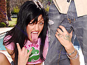 Sadie West - Brunette girl getting shocked by a massive black rod