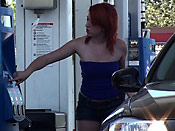 Pump 8 Please - Stupid girl gets sharked on the gas station