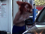 Pump 8 Please - Stupid girl gets sharked on the gas station