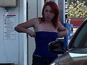 Pump 8 Please - Stupid girl gets sharked on the gas station