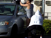 Dogwalker´s Double D´s! - Girls sharked, stripped and pantsed in public!