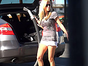 Blonde facial at car wash - Blonde facial at car wash