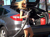 Blonde facial at car wash - Blonde facial at car wash