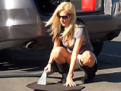 Blonde facial at car wash - Blonde facial at car wash