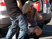 Blonde facial at car wash - Blonde facial at car wash