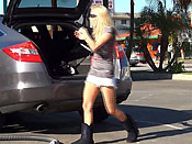 Blonde facial at car wash - Blonde facial at car wash