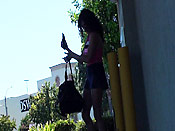 Brunette stalking cumshot - Brunette stalking cumshot