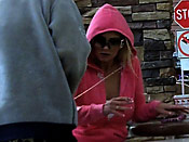 Slow reactions - Dumb girl getting jizzed on the streets