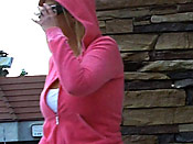 Slow reactions - Dumb girl getting jizzed on the streets