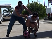 Skinny girl in leggings gets sharked - Skinny girl in leggings gets sharked