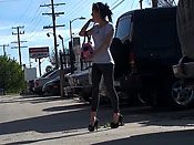 Skinny girl in leggings gets sharked - Skinny girl in leggings gets sharked