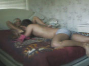 Diana - Hot cougar fucks young dude on husband´s bed!