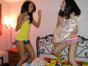 Lexi & Tia - Two Teen BFFs fuck each other tight pussy in a dirty threesome!