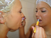 Kacey & Ally - Teen BFF have there first threesome fuck fest!