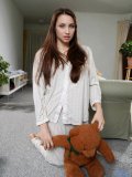  Sweet teen nubile celeste hangs out naked with her teddy bear caressing her boobs