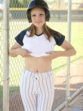 Jules may be shy but she aint that shy watch her flash her boobies out on the field in full baseball gear