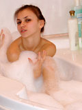 Teen katrina on bathtub lets her sweet nude body covered in bubbles