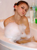  Teen katrina on bathtub lets her sweet nude body covered in bubbles