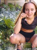  Amateur teen plays with pussy outside