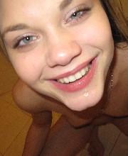Hot teen with cum over her face