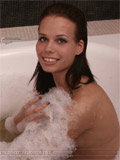 Cute teen bathes