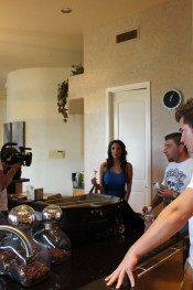 Some behind the scenes footage of sweet, sassy and sexy busty brunette, Danni Cole, as she spends the day shooting with the Aziani crew.