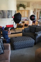 Some behind the scenes footage of sweet, sassy and sexy busty brunette, Danni Cole, as she spends the day shooting with the Aziani crew.