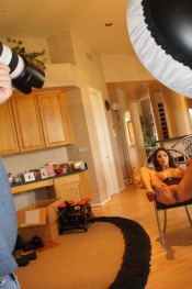 Some behind the scenes footage of sweet, sassy and sexy busty brunette, Danni Cole, as she spends the day shooting with the Aziani crew.