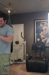 Be a fly on the wall and slip behind the scenes to watch beautiful Mckenzee Miles as she works herself up for the camera using the rocker.