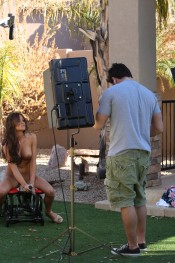 Be a fly on the wall and slip behind the scenes to watch beautiful Mckenzee Miles as she works herself up for the camera using the rocker.