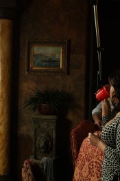 Some fun and personal behind the scenes footage of gorgeous busty brunette, Aria Giovanni, having fun on the set at Aziani!